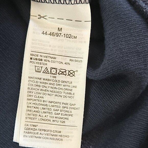 Banana Republic Cowl Neck Pull Over Men's M Navy Blue Drawstring Kangaroo Pocket - Picture 4 of 13